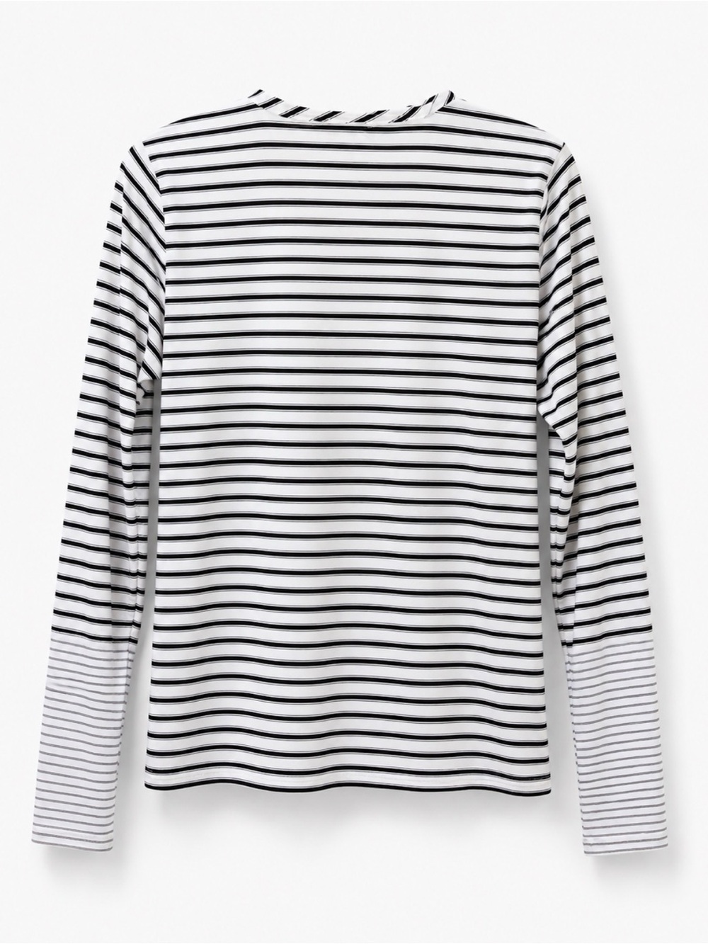 Ralph Lauren swimwear long sleeve Black and White Striped Zip-Neck rash guard - Picture 2 of 7